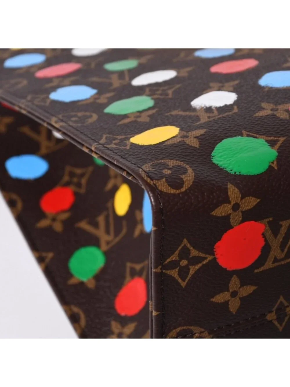 Louis Vuitton On The Go MM Yayoi Kusama Shoulder Bag 2-Way Leather Monogram
